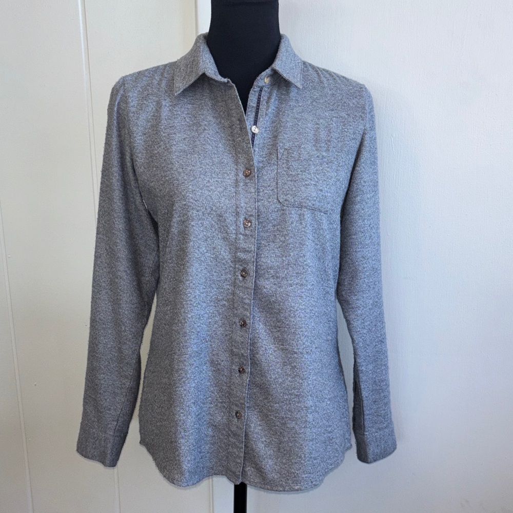 KUHL Kamila Gray Flannel Button Up Shirt Women’s Size Small - Picture 3 of 13